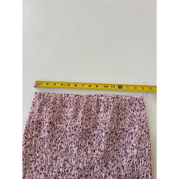 Nicholas Revolve Smocked Floral Midi Skirt Womens 6 Cottagecore Whimsy Pink READ - Picture 4 of 14